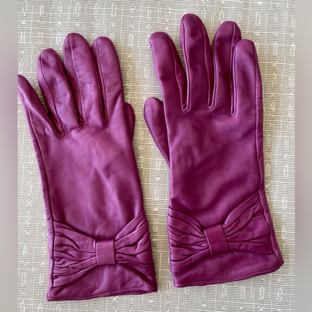 Mercer & Madison Elegant Purple Leather Gloves XL